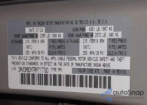 2024 Mazda Cx-30 2.5 S Preferred Package from USA, damaged, VIN 3MVDMBCM7RM717780